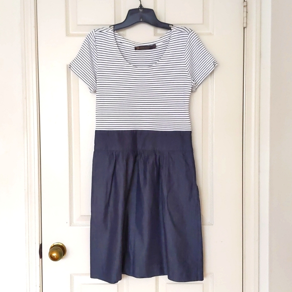 NWT. The Limited Casual Dress with stripes top and lightweight denim bottom. - Picture 1 of 6